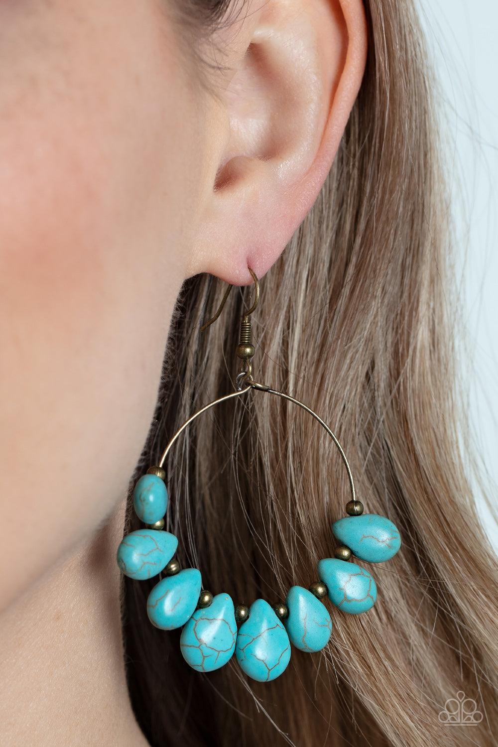 Paparazzi Accessories ❋Canyon Quarry - Brass Earrings❋ Flat Rate Ship $4.50❋ - Image #2