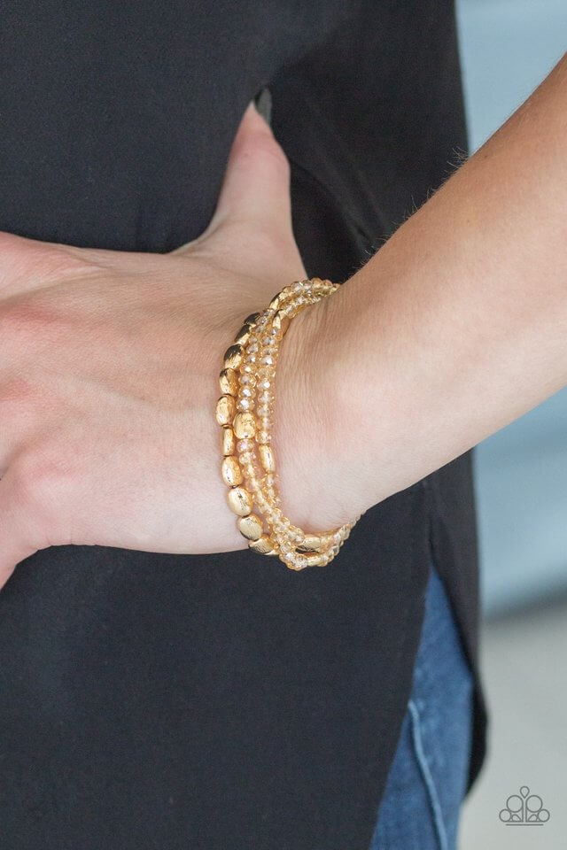 Paparazzi Accessories ✽Hello Beautiful - Gold Bracelet✽Flat Rate Ship $4.50✽ - Image #2