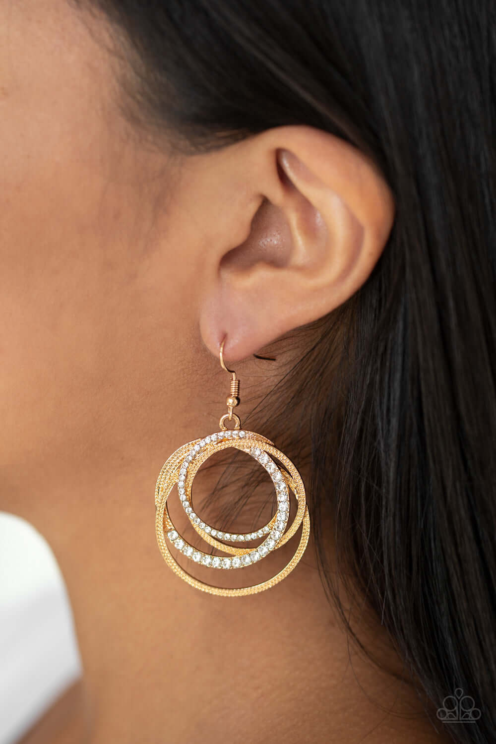 Paparazzi Accessories ✽ Elegantly Entangled - Gold Earrings✽Flat Rate Ship $4.50✽ - Image #2