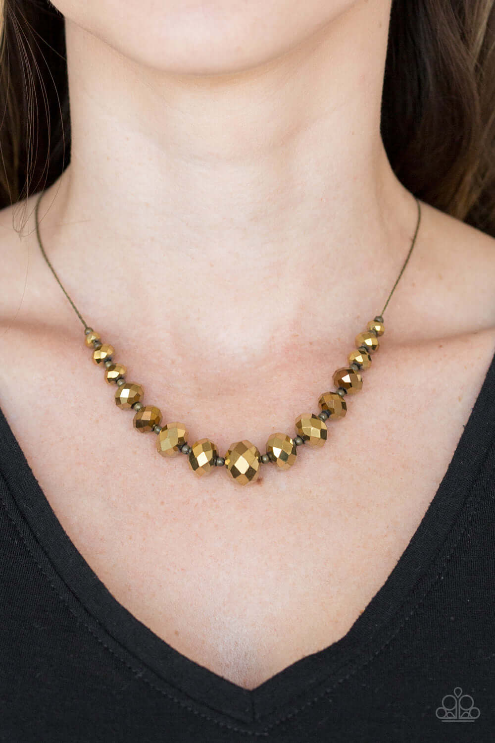 Paparazzi Accessories ✽ Crystal Carriages - Brass Necklace✽Flat Rate Ship $4.50✽ - Image #2