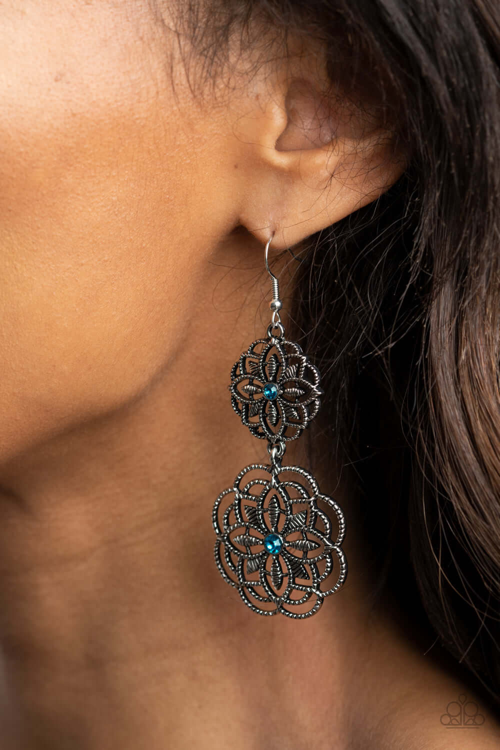 Paparazzi Accessories ✽Mandala Mecca - Blue Earrings✽Flat Rate Ship $4.50✽ - Image #2