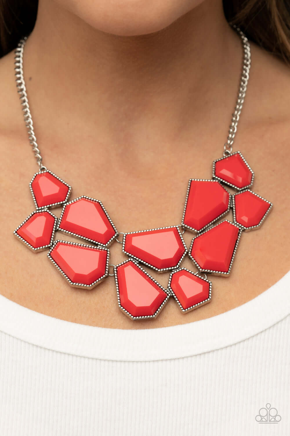 Paparazzi Accessories ❋Double-DEFACED - Red Necklace❋ Flat Rate Ship $4.50❋ - Image #2