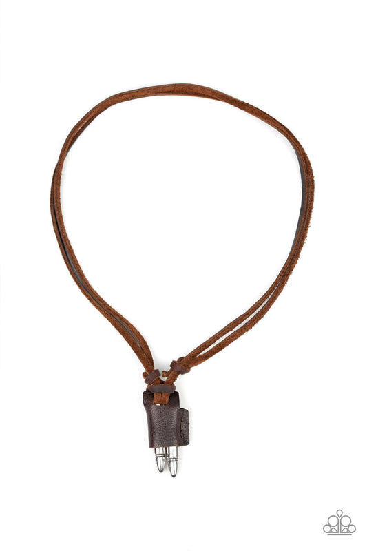 brought✽to✽you✽by✽blingflingbykat✽dodge-a-bullet-brown-mens necklace✽paparazzi-accessories