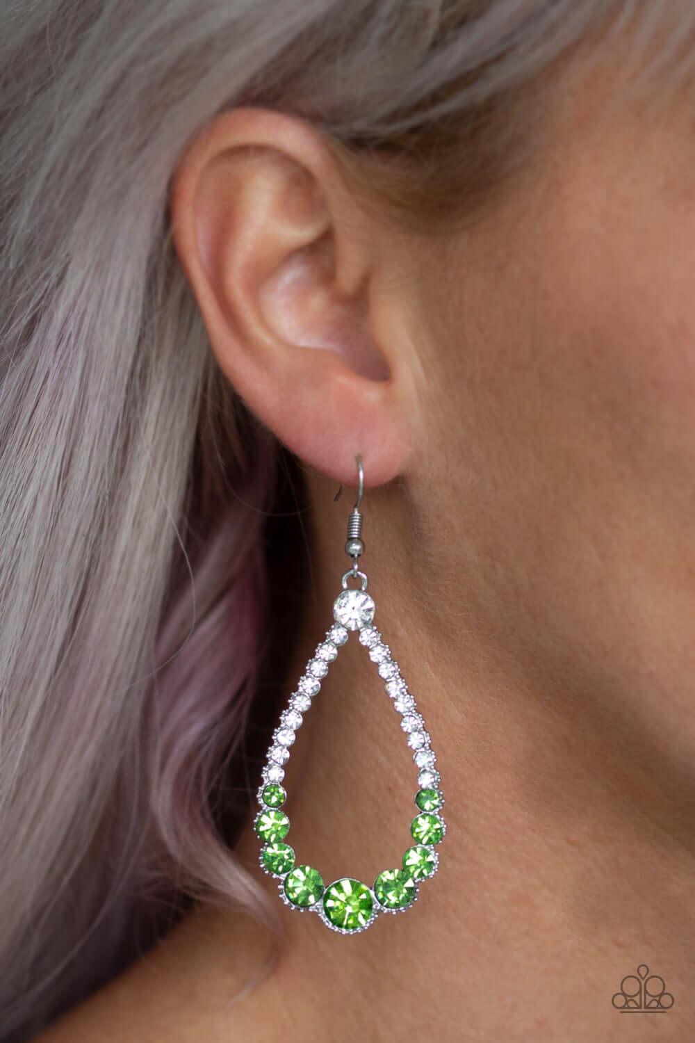 Paparazzi Accessories ✽ Token Twinkle - Green Earrings✽Flat Rate Ship $4.50✽ - Image #2