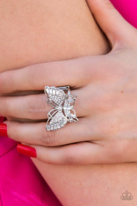 Paparazzi Accessories ❋Fearless Flutter - White Ring❋ Flat Rate Ship $4.50❋ - Image #2