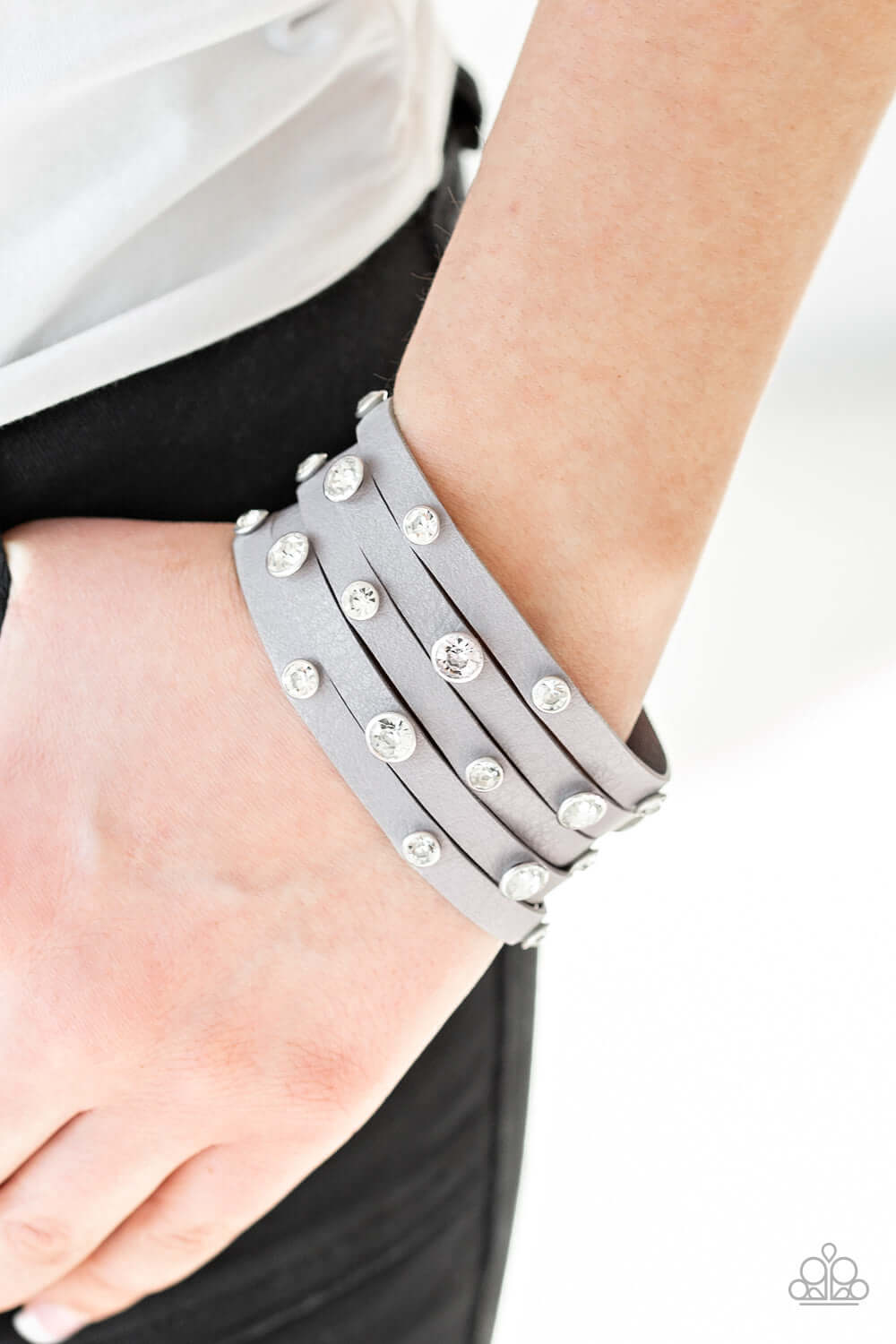 Paparazzi Accessories ✽ Rhinestone Reputation - Silver Bracelet✽Flat Rate Ship $4.50✽ - Image #2