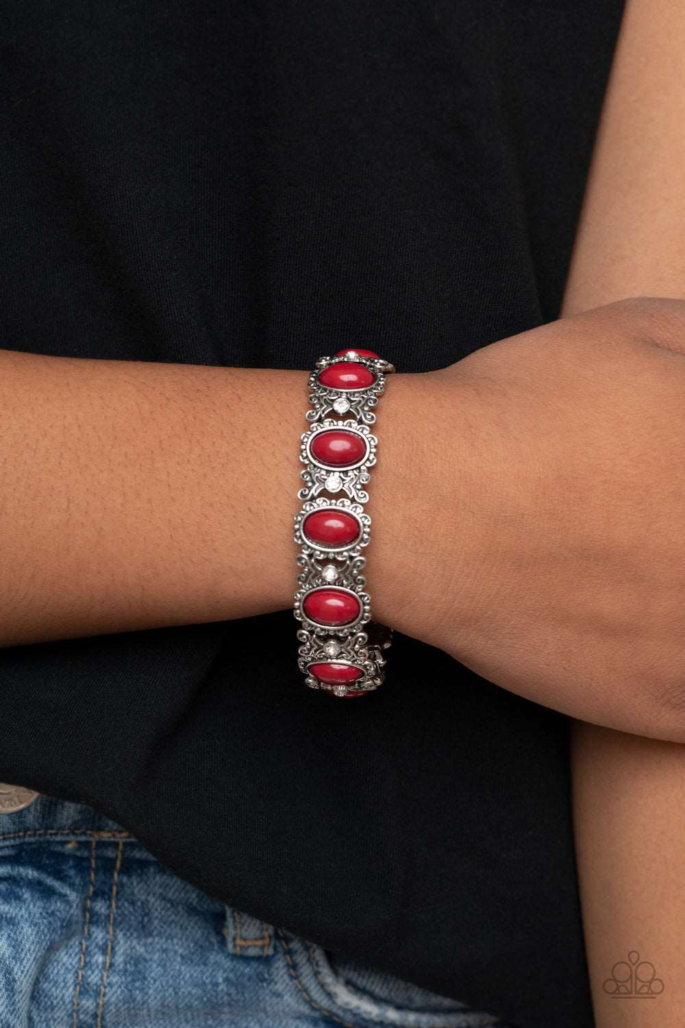 Paparazzi Accessories ✽ A Piece of Cake - Red Bracelet✽Flat Rate Ship $4.50✽
