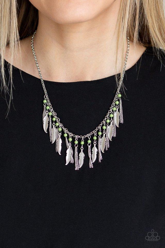 Paparazzi Accessories ❋Feathered Ferocity - Green Necklace❋ Flat Rate Ship $4.50❋ - Image #2