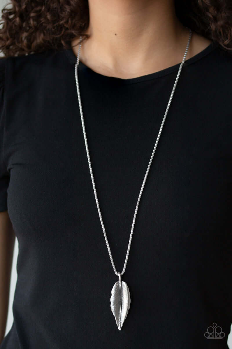 Paparazzi Accessories ❋Feather Forager - Silver Necklace❋ Flat Rate Ship $4.50❋ - Image #2