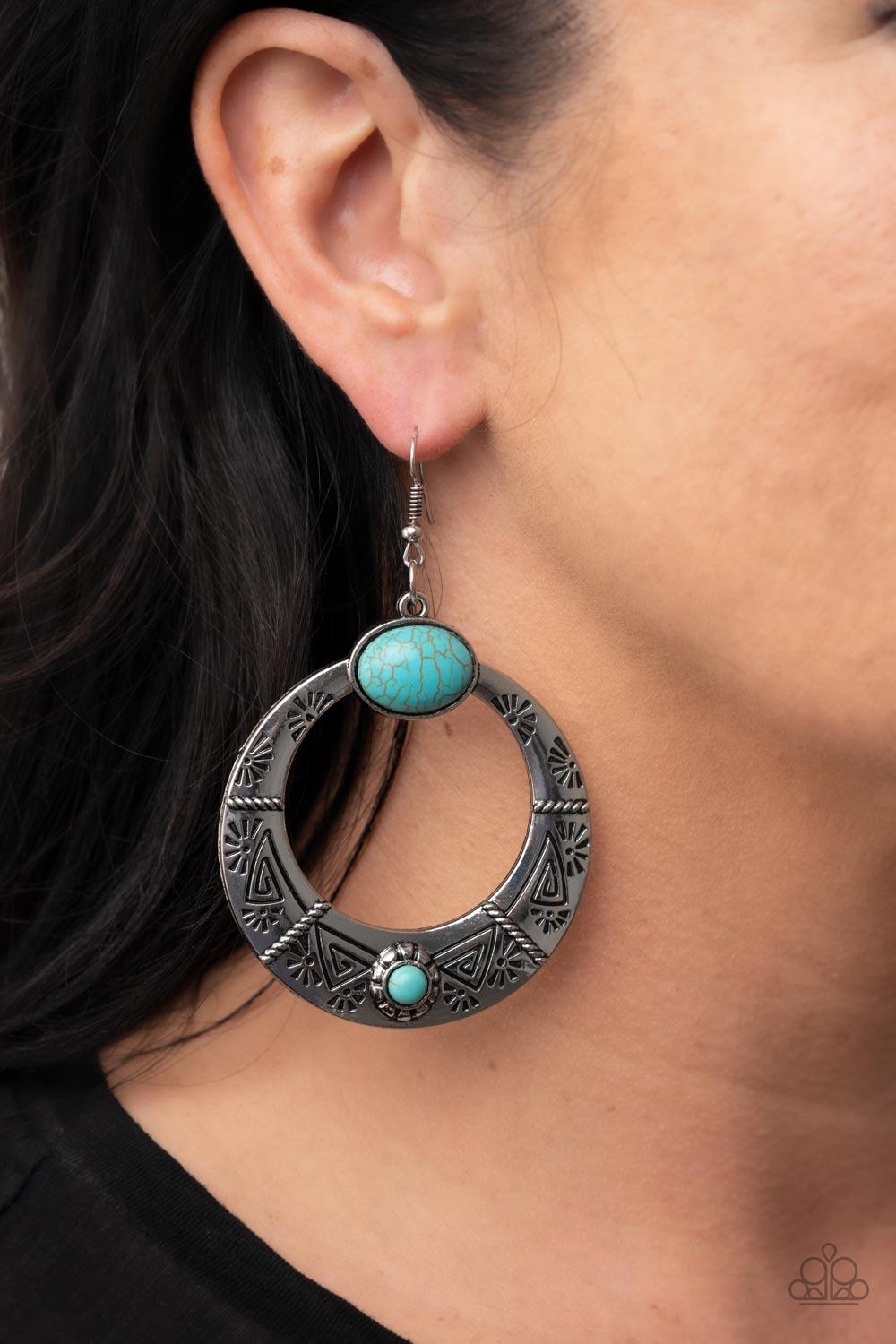 Paparazzi Accessories ❋Garden Glyphs - Blue Earrings❋ Flat Rate Ship $4.50❋ - Image #2