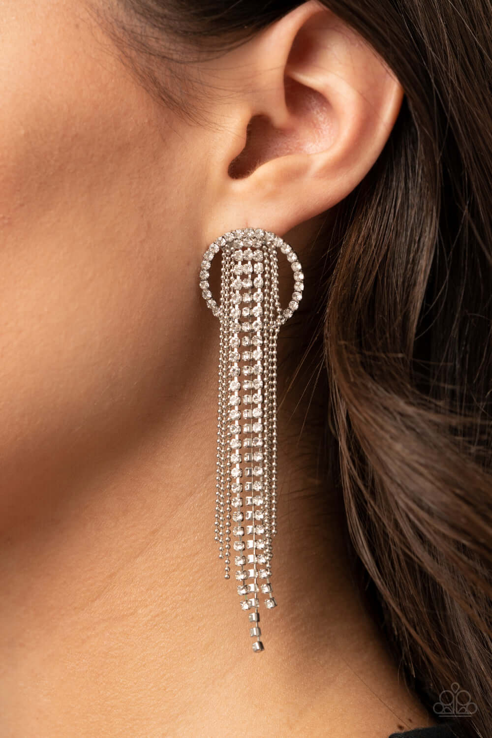 Paparazzi Accessories ✽ Dazzle by Default - White Post Earrings✽Flat Rate Ship $4.50✽ - Image #2