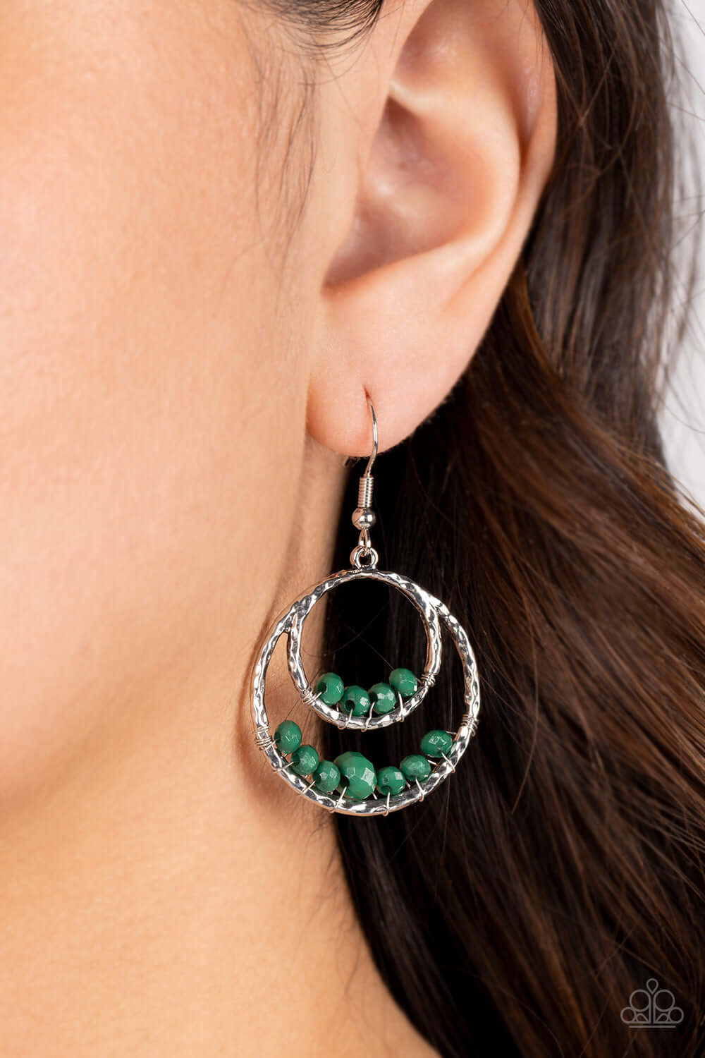 Paparazzi Accessories ❋Bustling Beads - Green Earrings❋ Flat Rate Ship $4.50❋ - Image #2