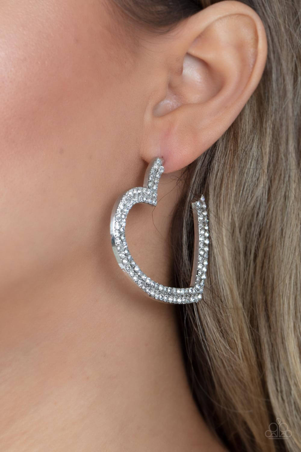 Paparazzi Accessories ❋AMORE to Love - White Heart Earrings❋ Flat Rate Ship $4.50❋ - Image #2