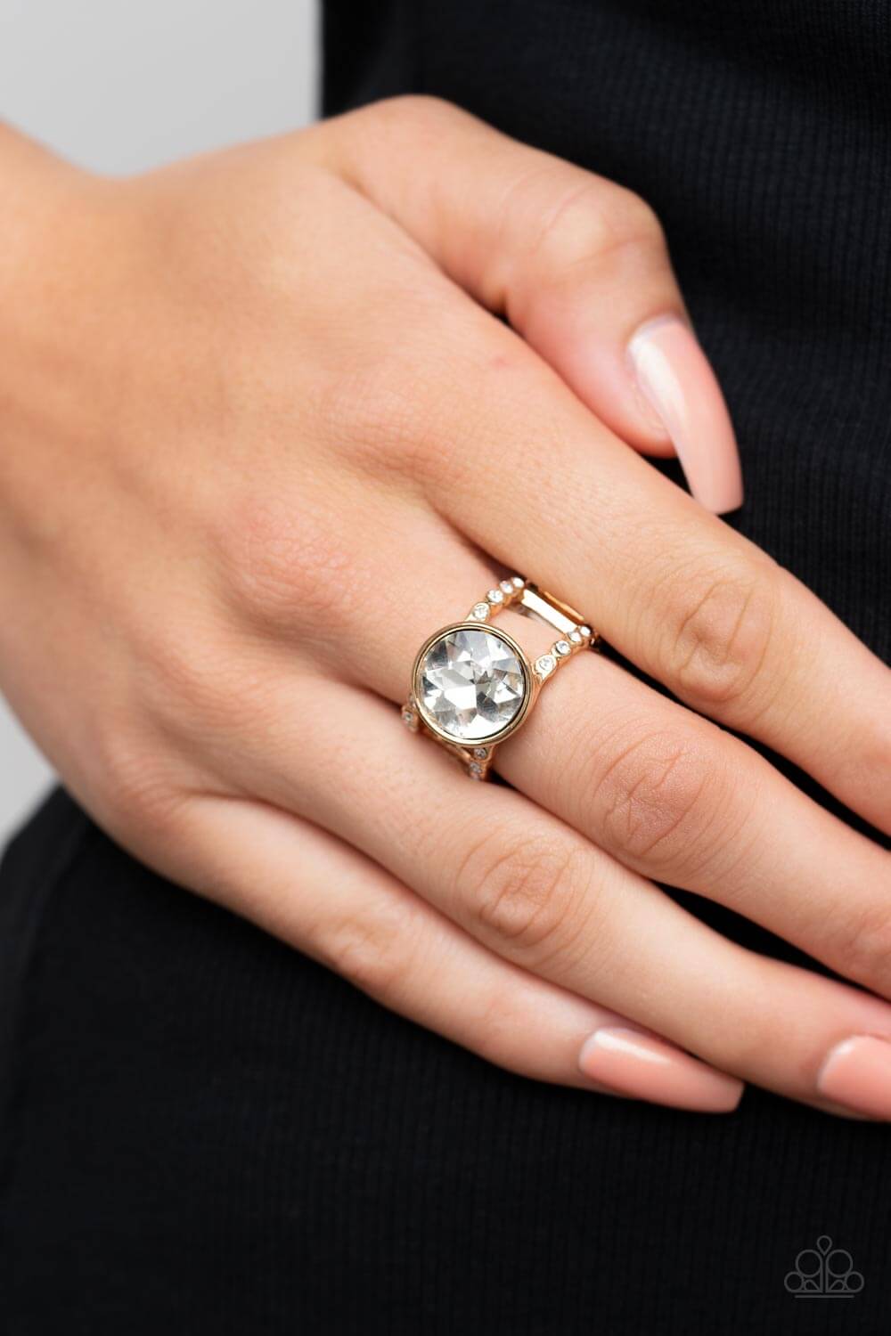 Paparazzi Accessories ❋High Roller Sparkle - Gold Ring❋ Flat Rate Ship $4.50❋ - Image #2