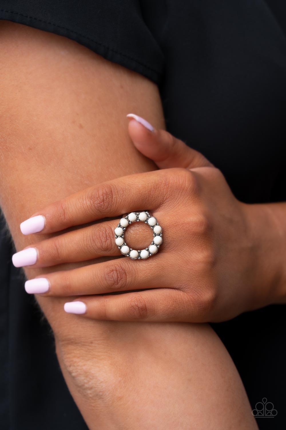 Paparazzi Accessories ❋Stone Circles - White Ring❋ Flat Rate Ship $4.50❋ - Image #2