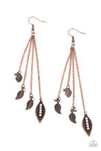 Load image into Gallery viewer, brought-to-you-by-blingflingbykat-chiming-leaflets-copper-earrings-paparazzi-accessories-
