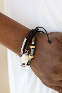 Paparazzi Accessories ✽ Across The Globe - Black Bracelet✽Flat Rate Ship $4.50✽ - Image #2