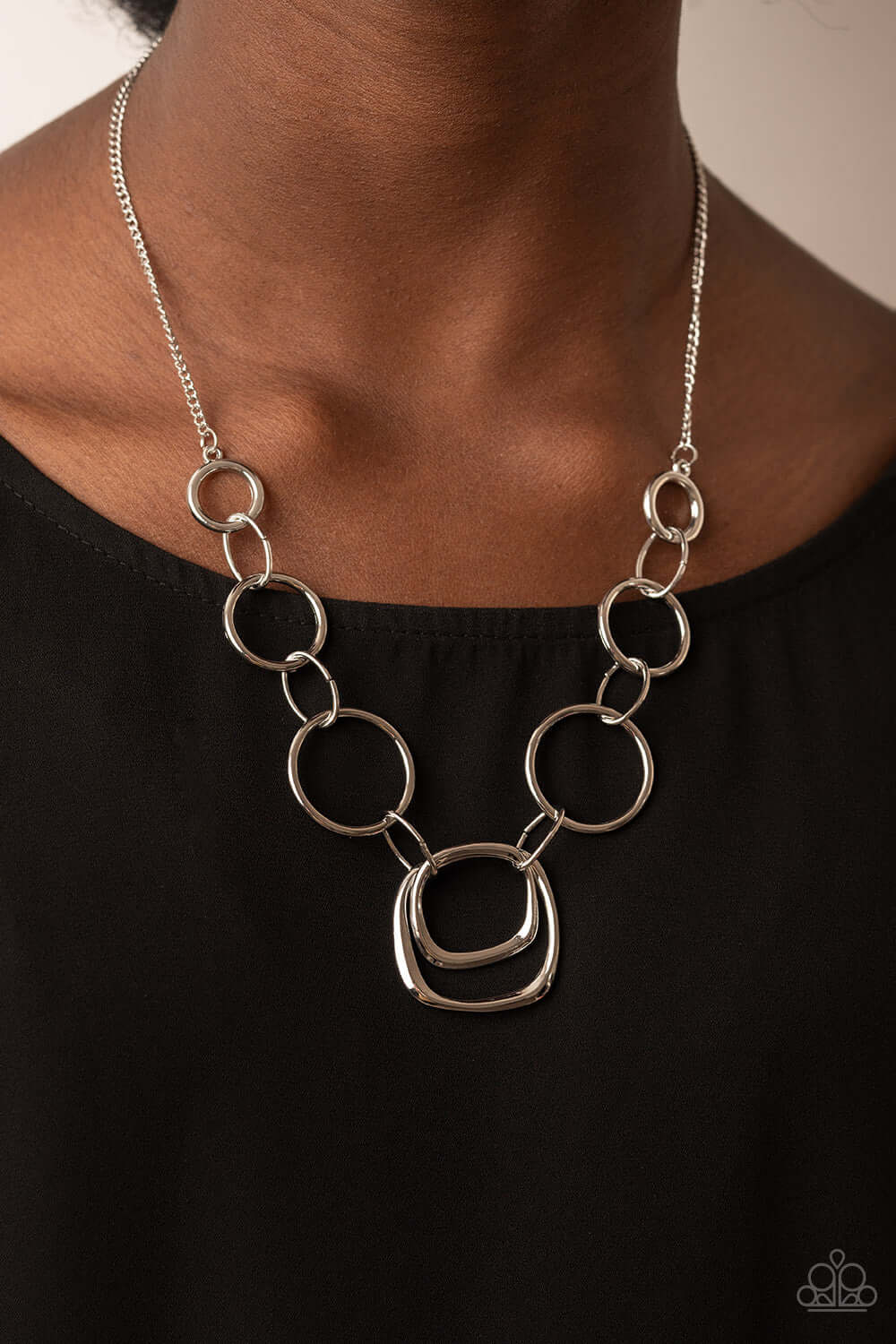 Paparazzi Accessories ❋Linked Up Luminosity - Silver Necklace❋ Flat Rate Ship $4.50❋ - Image #2