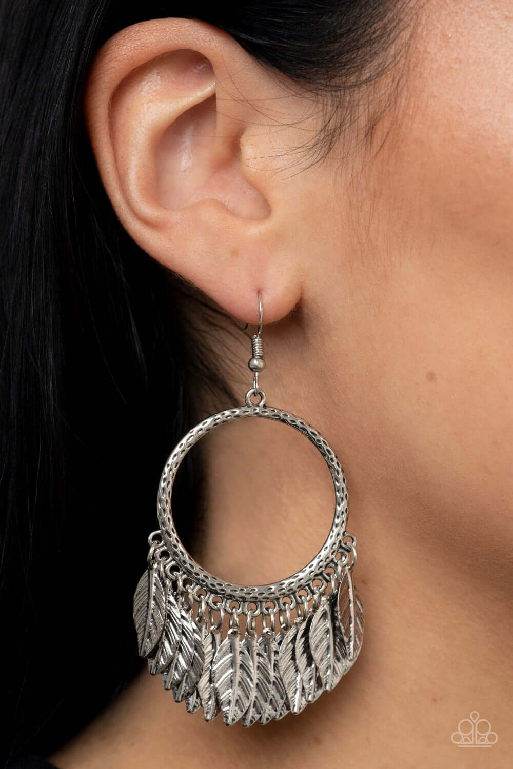 Paparazzi Accessories ❋FOWL Tempered - Silver Earrings❋ Flat Rate Ship $4.50❋ - Image #2
