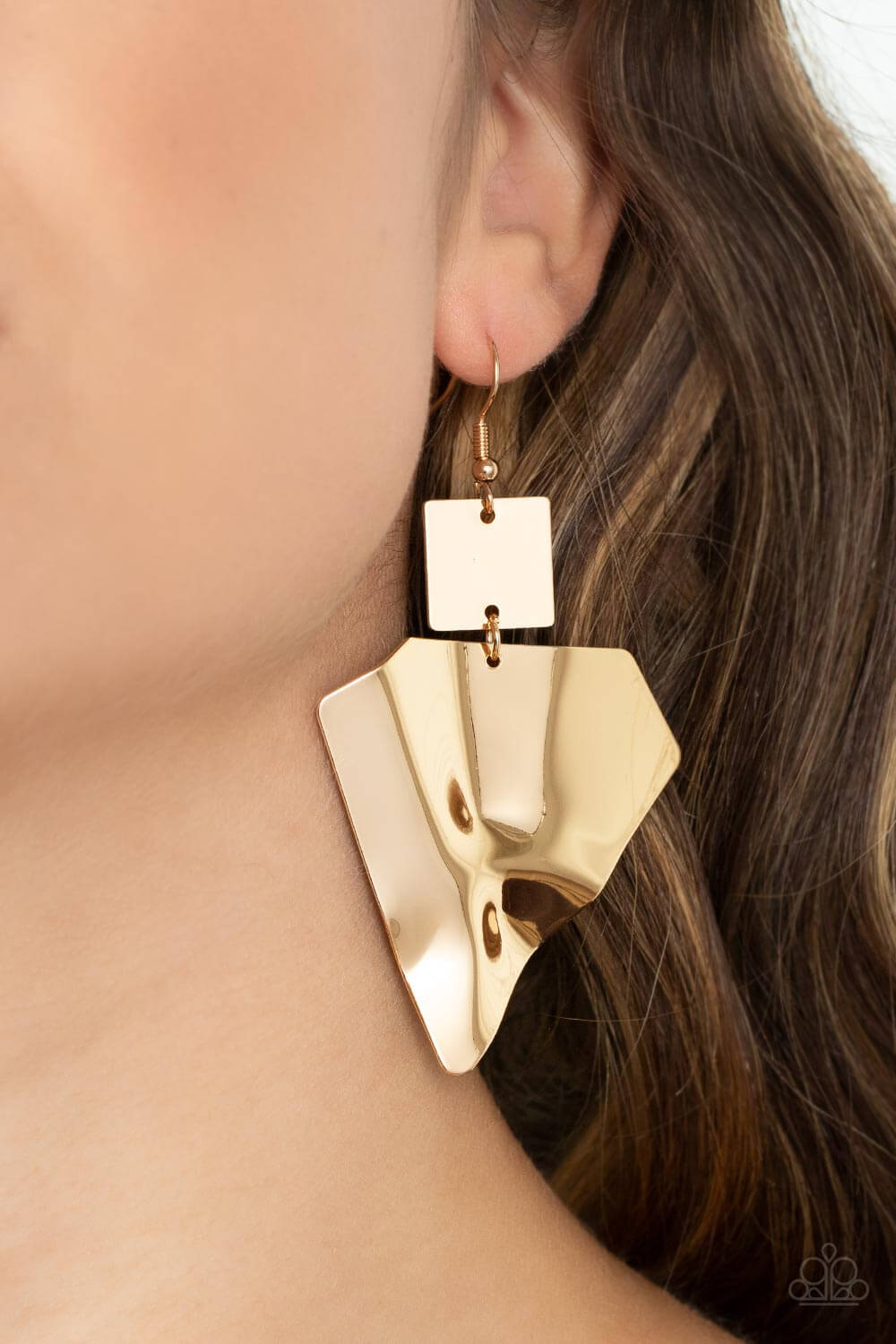 Paparazzi Accessories ❋Deceivingly Deco - Gold Earrings❋ Flat Rate Ship $4.50❋ - Image #2