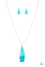Load image into Gallery viewer, brought✽to✽you✽by✽blingflingbykat✽triple-the-tassel-blue-necklace✽paparazzi-accessories
