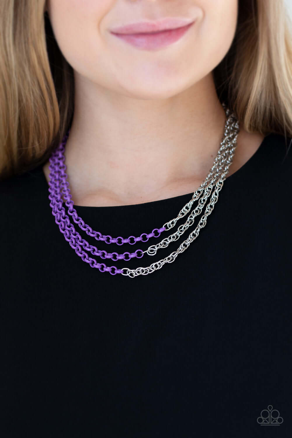 Paparazzi Accessories ✽ Turn Up The Volume - Purple Necklace✽Flat Rate Ship $4.50✽ - Image #2