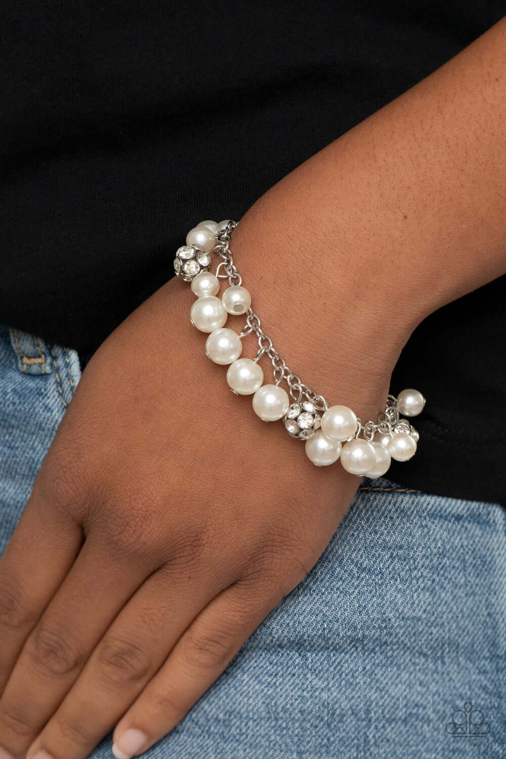 Paparazzi Accessories ❋The GRANDEUR Tour - White Bracelet❋ Flat Rate Ship $4.50❋ - Image #2