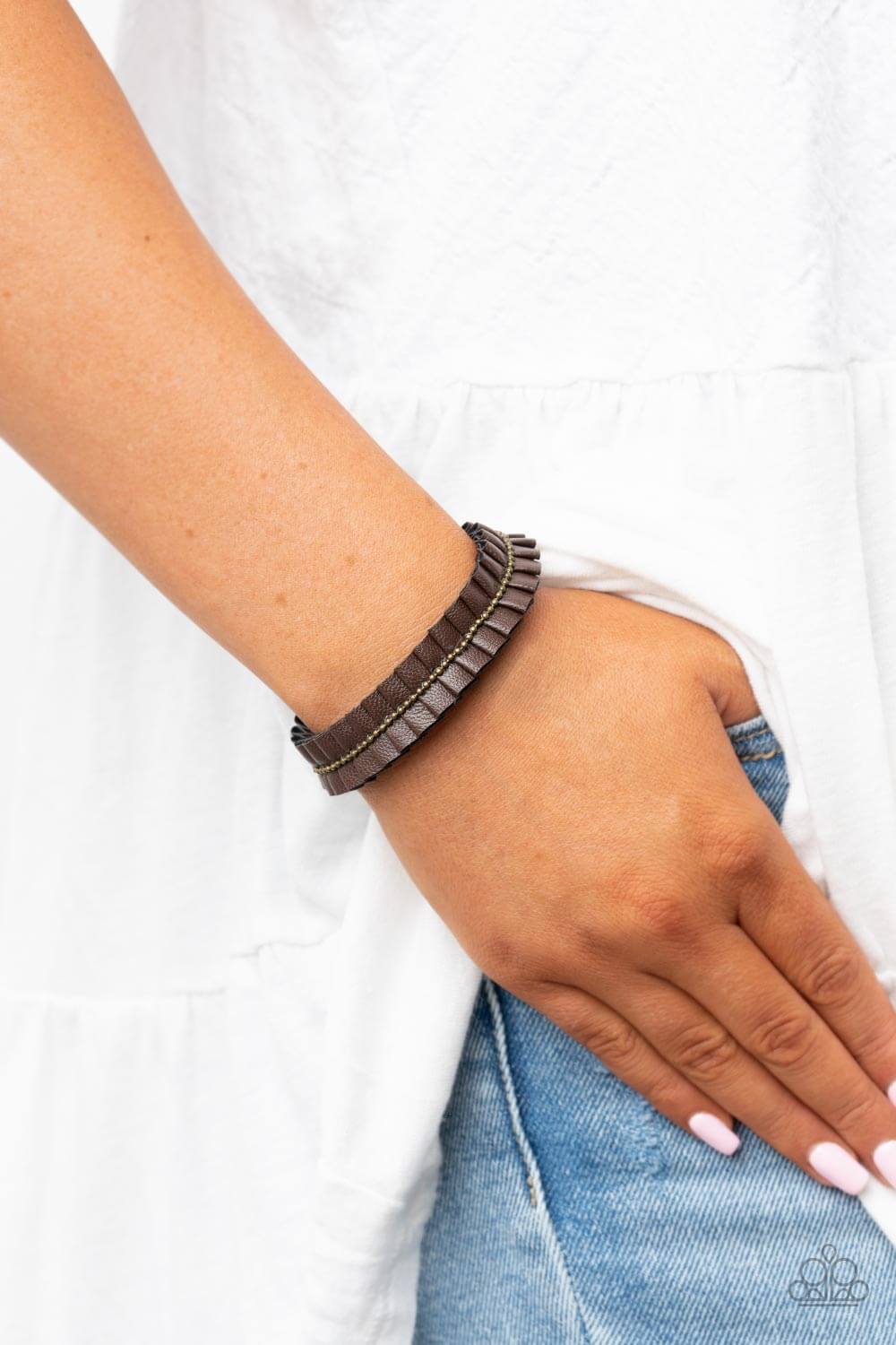 Paparazzi Accessories ❋Hard to PLEATS - Brass Bracelet❋ Flat Rate Ship $4.50❋ - Image #2