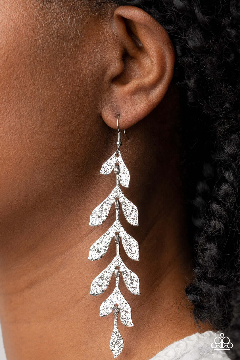 Paparazzi Accessories ❋Lead From the FROND - Silver Earrings❋ Flat Rate Ship $4.50❋ - Image #2