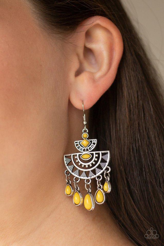 Paparazzi Accessories ❋SOL Searching - Yellow Earrings❋ Flat Rate Ship $4.50❋ - Image #2