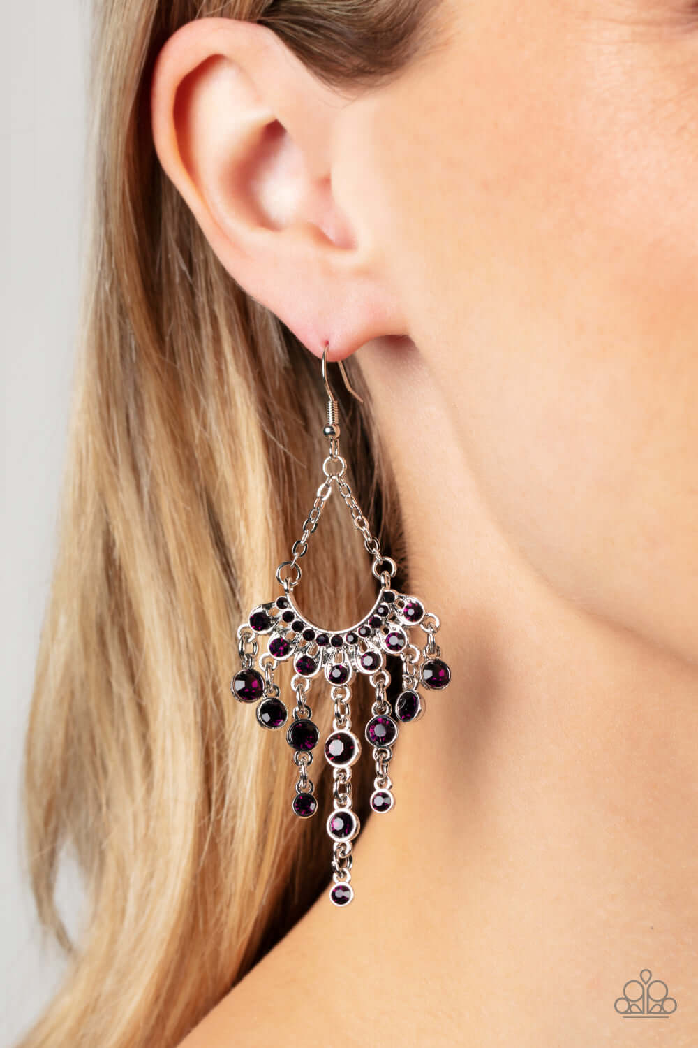 Paparazzi Accessories ❋Commanding Candescence - Purple Earrings❋ Flat Rate Ship $4.50❋ - Image #2