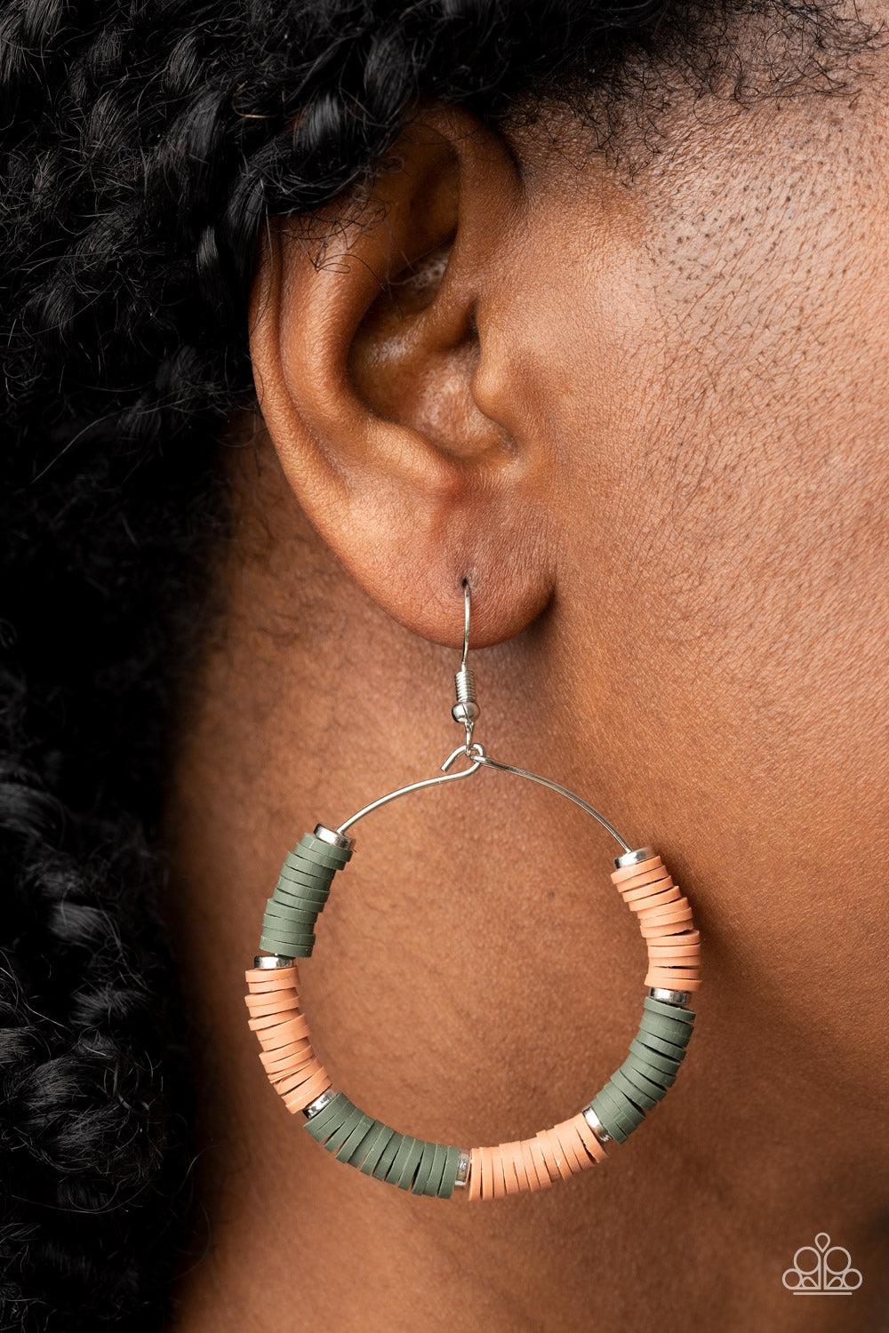 Paparazzi Accessories ❋Skillfully Stacked - Green Earrings❋ Flat Rate Ship $4.50❋ - Image #2
