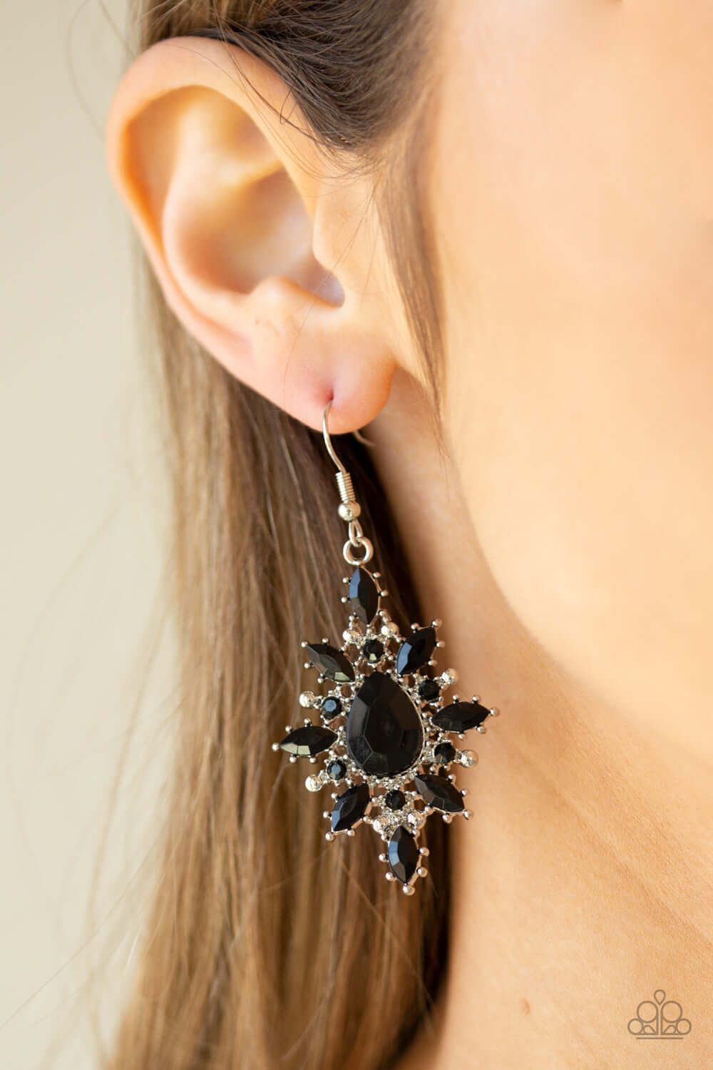 Paparazzi Accessories ✽ Glamorously Colorful - Black Earrings✽Flat Rate Ship $4.50✽ - Image #2