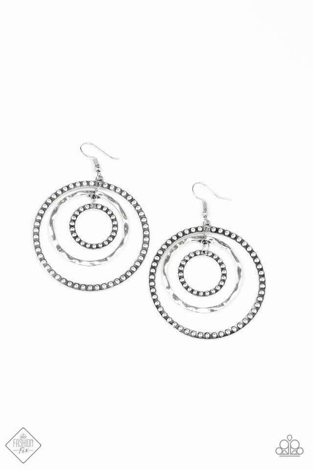 Paparazzi Accessories ✽ Texture Takeover - Silver Earrings✽ Flat Rate Ship $4.50✽ - Image #1