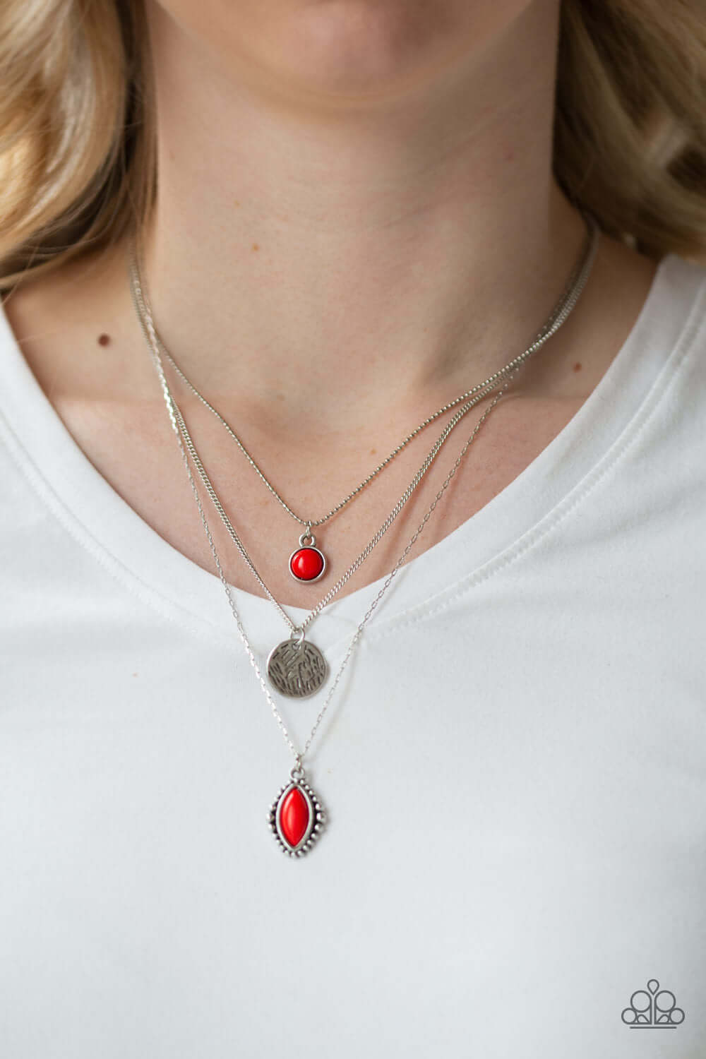 Paparazzi Accessories ✽Tide Drifter - Red Necklace✽Flat Rate Ship $4.50✽ - Image #2