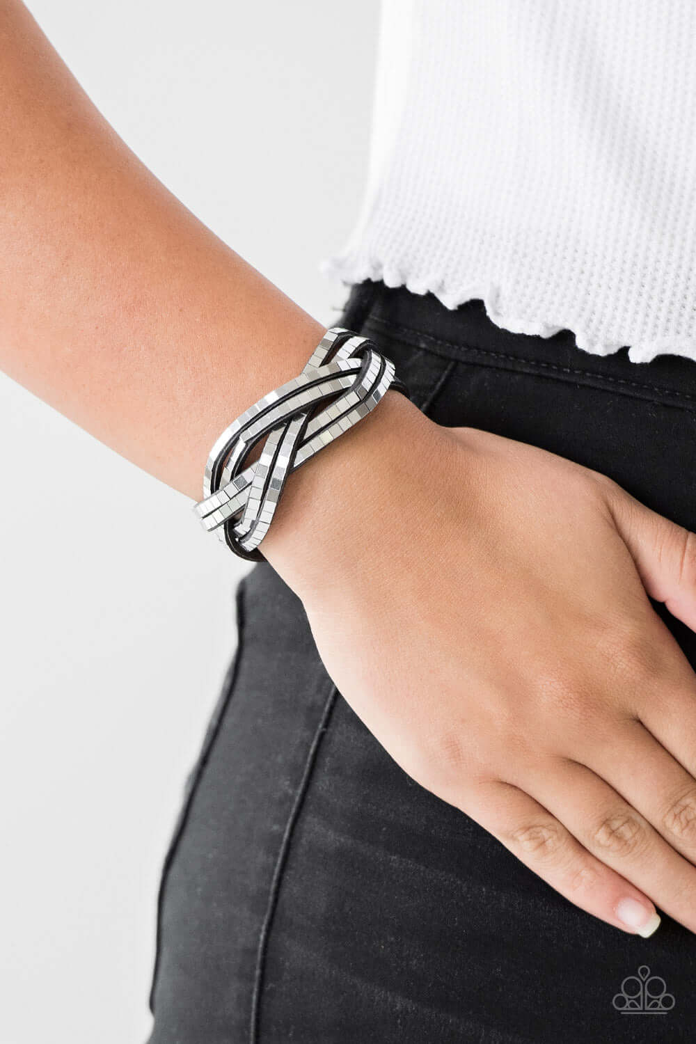 Paparazzi Accessories ✽ Looking For Trouble - Black Bracelet✽Flat Rate Ship $4.50✽ - Image #2