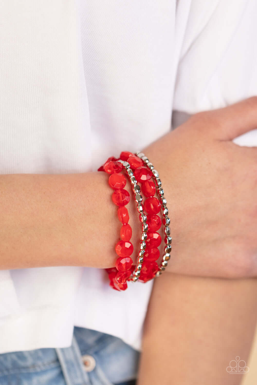 Paparazzi Accessories ❋Seaside Siesta - Red Bracelet❋ Flat Rate Ship $4.50❋ - Image #2