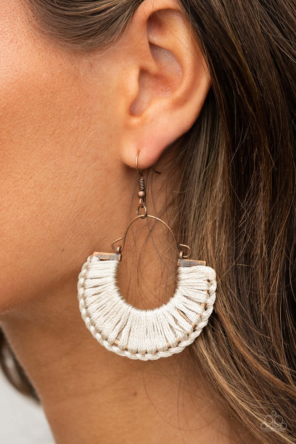 Paparazzi Accessories ✽Threadbare Beauty - Copper Earrings✽Flat Rate Ship $4.50✽ - Image #2