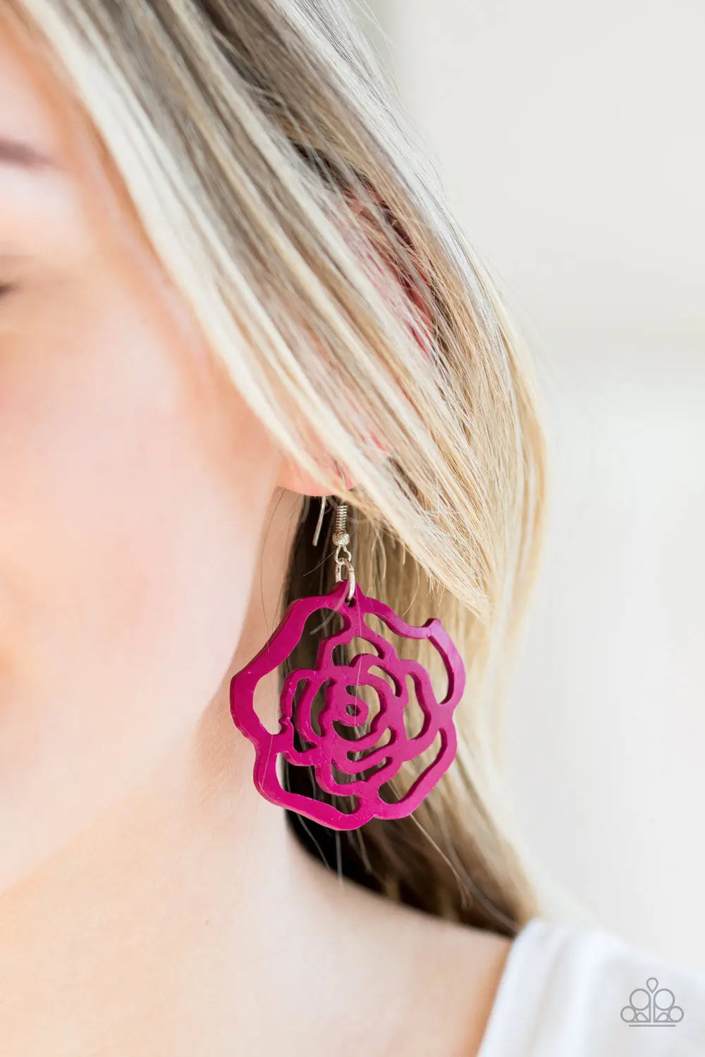 Paparazzi Accessories ✽ Island Rose - Pink Earrings✽Flat Rate Ship $4.50✽ - Image #2