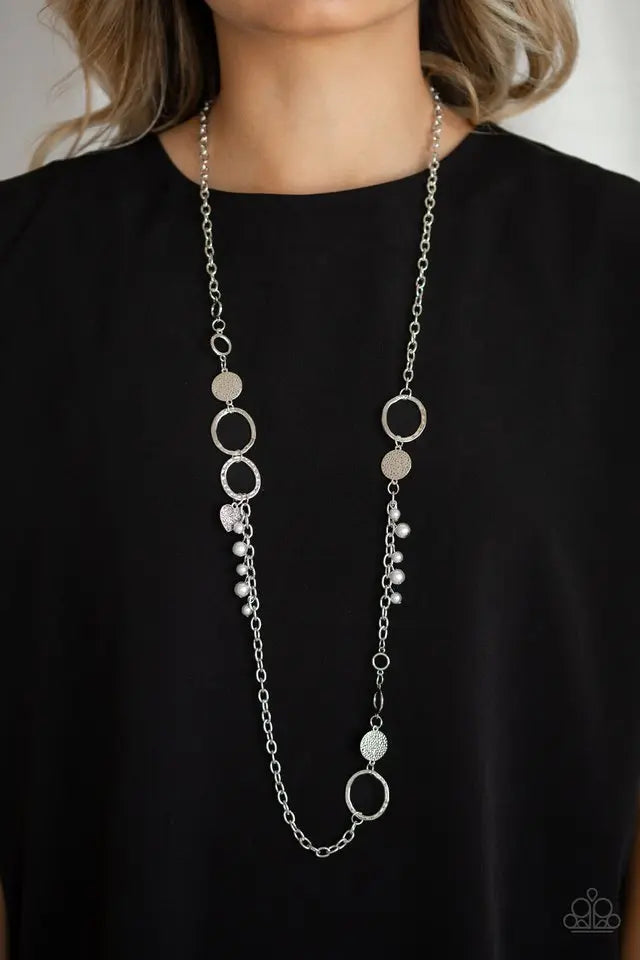 Paparazzi Accessories ✽Unapologetic Flirt - Silver Necklace✽Flat Rate Ship $4.50✽ - Image #2