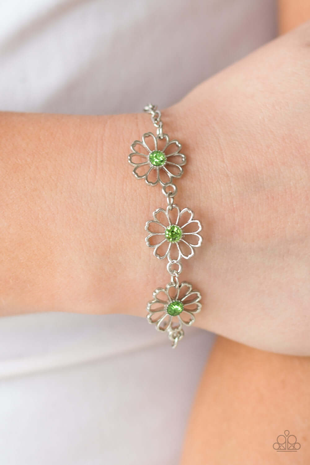 Paparazzi Accessories ✽ Dancing Daffodils - Green Bracelet✽Flat Rate Ship $4.50✽ - Image #2