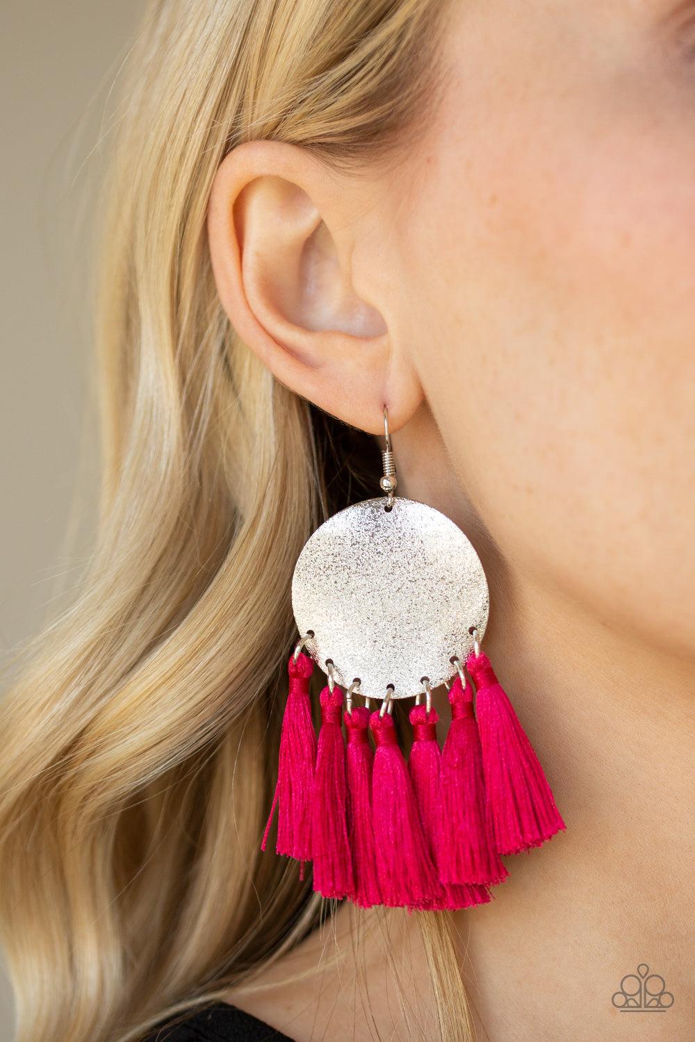 Paparazzi Accessories ✽ Tassel Tribute - Pink Earrings✽Flat Rate Ship $4.50✽ - Image #2