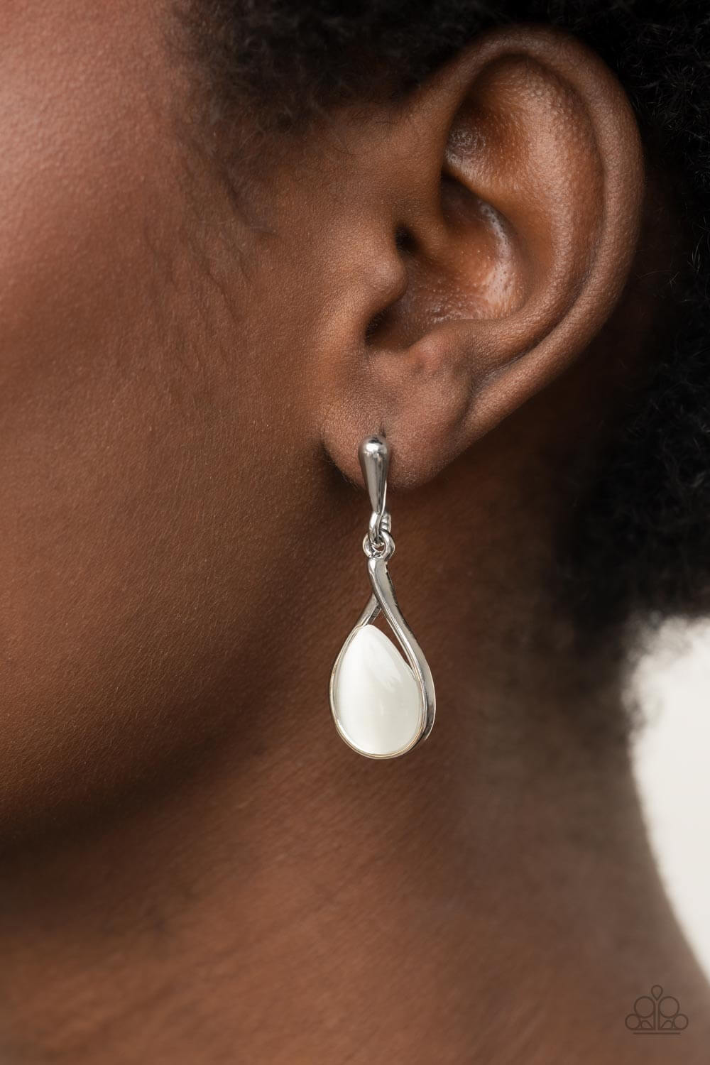 Paparazzi Accessories ❋Pampered Glow Up - White Post Earrings❋ Flat Rate Ship $4.50❋ - Image #2