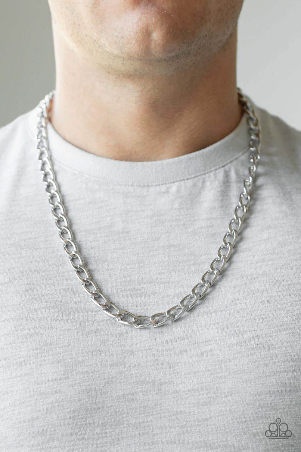 Paparazzi Accessories ✽ Big Win - Silver Mens Necklace✽Flat Rate Ship $4.50✽ - Image #2