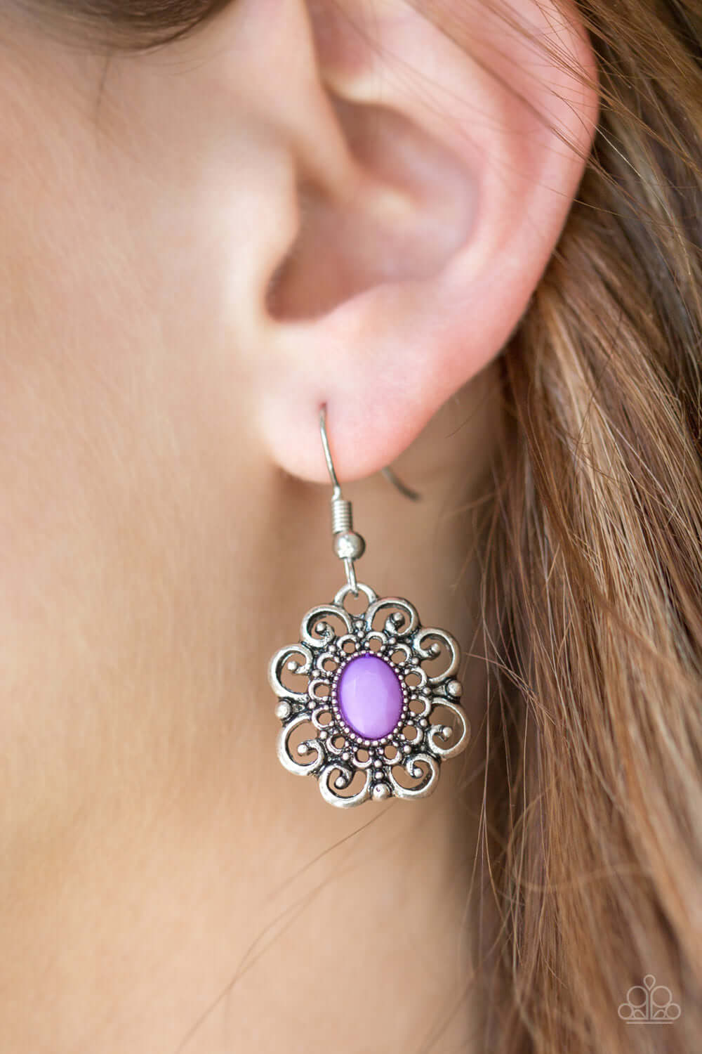 Paparazzi Accessories ✽ First and Foremost Flowers - Purple Earrings✽Flat Rate Ship $4.50✽ - Image #2