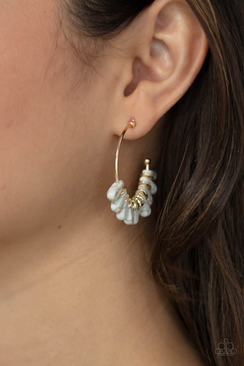 Paparazzi Accessories ❋Poshly Primitive - White Earrings❋ Flat Rate Ship $4.50❋ - Image #2