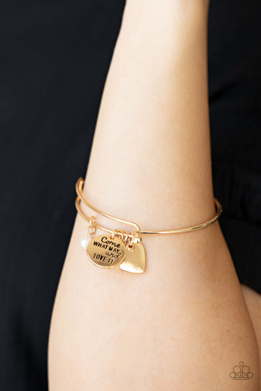 Paparazzi Accessories ❋Come What May and Love It - Gold Bracelet❋ Flat Rate Ship $4.50❋ - Image #2