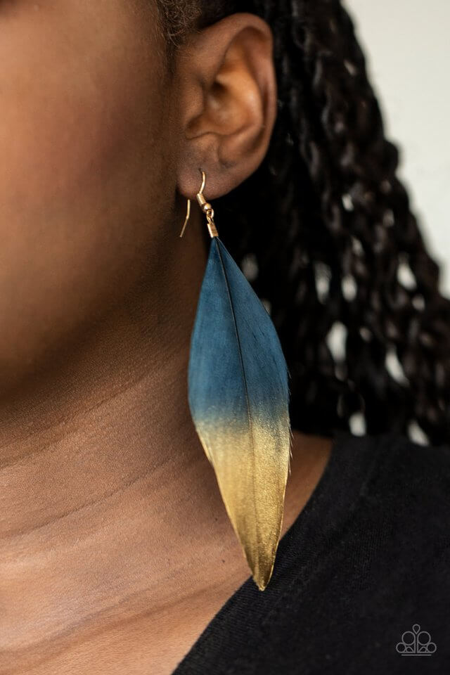 Paparazzi Accessories ❋Fleek Feathers - Blue Earrings❋ Flat Rate Ship $4.50❋ - Image #2
