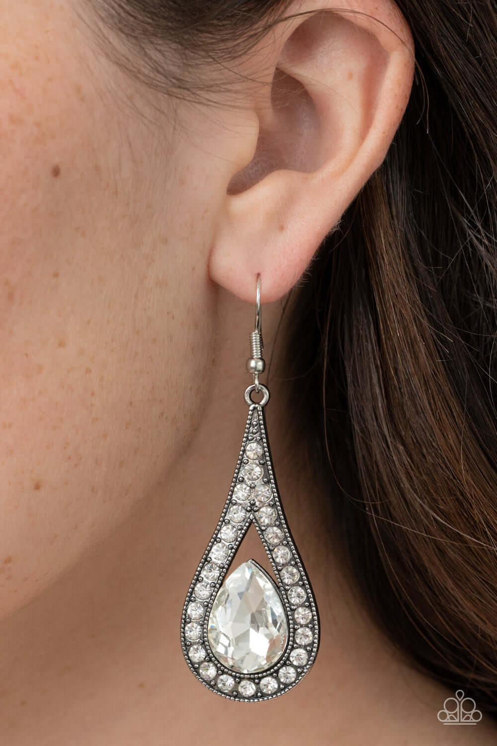 Paparazzi Accessories ❋A-Lister Attitude - White Earrings❋ Flat Rate Ship $4.50❋ - Image #2