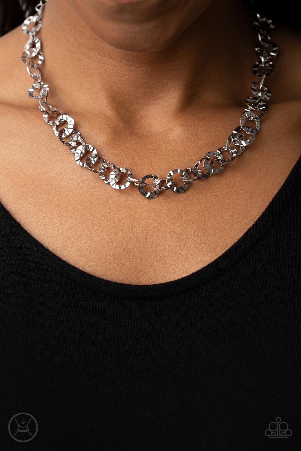 Paparazzi Accessories ❋Rebel Grit - Silver Necklace❋ Flat Rate Ship $4.50❋ - Image #2
